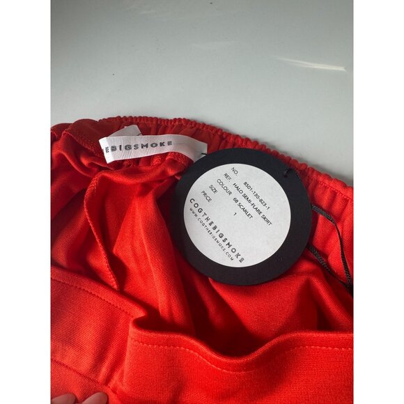 NWT COG THE BIG SMOKE Halo Semi Flare Maxi Skirt A-line One Size in Scarlet - Picture 6 of 6